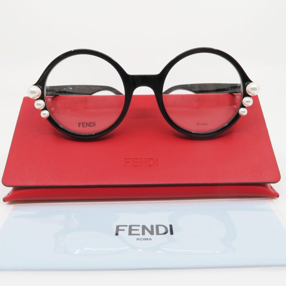Fendi Black & Pearls Round Glasses FF 0298 807 - Picture 1 of 8